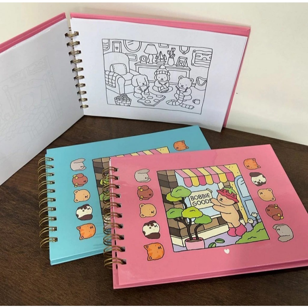 KIT COM 2 Cadernos Livros para Colorir Bobbie Goods Caderno Capa Dura ...