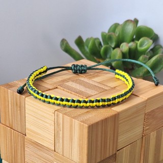 Pulseira Macrame Duo de Fio de Seda Verde e Amarelo Regulável - Brasil - Copa do Mundo em Oferta na Shopee