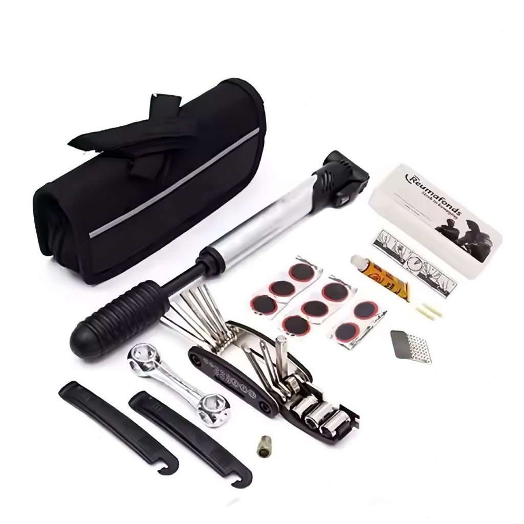 Kit Ferramentas Bike Chaves Bomba de Ar Remendo Reparo Bicicleta Bolsa Para o Quadro-Smile