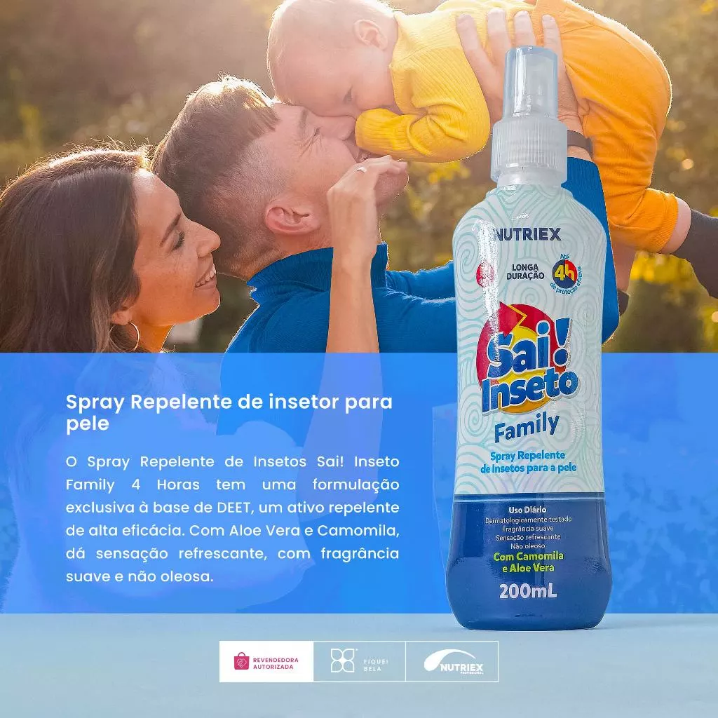 Kit 2 Repelente de Insetos Spray Sai Inseto Family 4 Horas 100ml