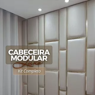 Kit Cabeceira de Cama Modulada Dominó Tetris Estofada Confortável Adesiva Cama Casal Queen e King em Oferta na Shopee