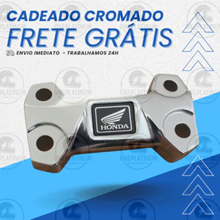 Cadeado Mesa do Guidao - Titan Fan Start Cg150/160 Cromado Brilhoso e Polido + Adesivo Honda em Oferta na Shopee