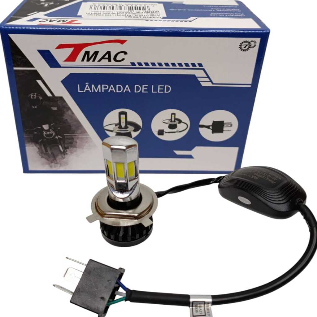 Lampada H4 Led Farol Moto Efeito Xenon Super Branca 6 Leds 6500k Xre Cg ...