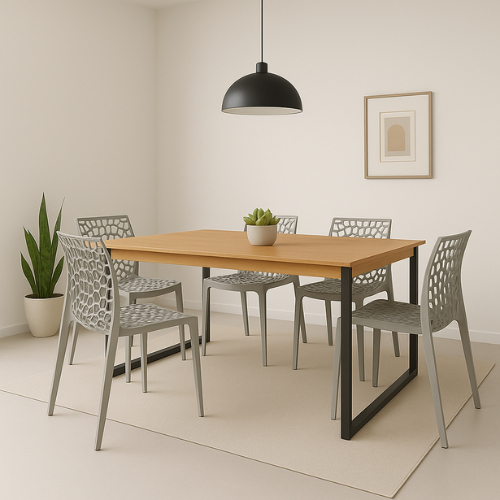 Mesa Industrial 4 Cadeiras Gruvyer Praticidade e Elegância no Seu Dia a Dia
