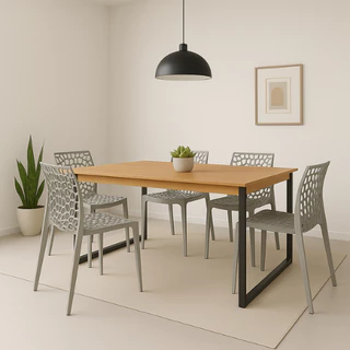 Mesa Industrial 4 Cadeiras Gruvyer Praticidade e Elegância no Seu Dia a Dia