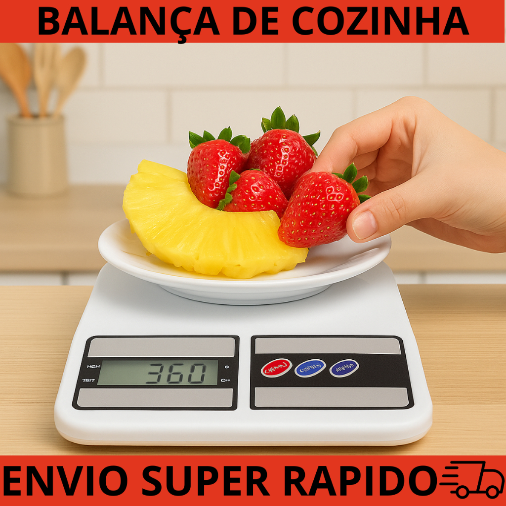 Balança Digital Cozinha De alimentos Alta Precisão 0g a 10kg | Shopee ...