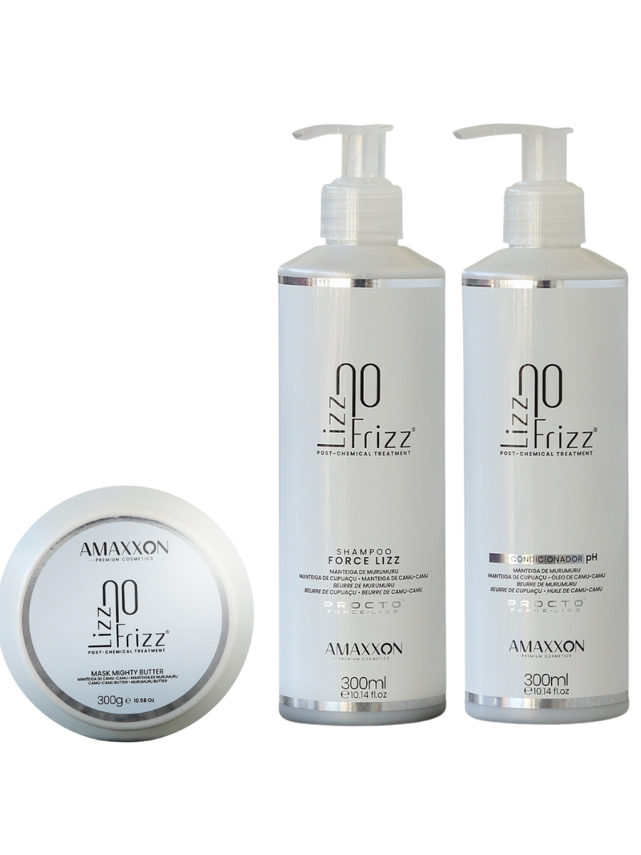 Kit de Tratamento e Manutenção do Liso Lizz no Frizz Amaxxon