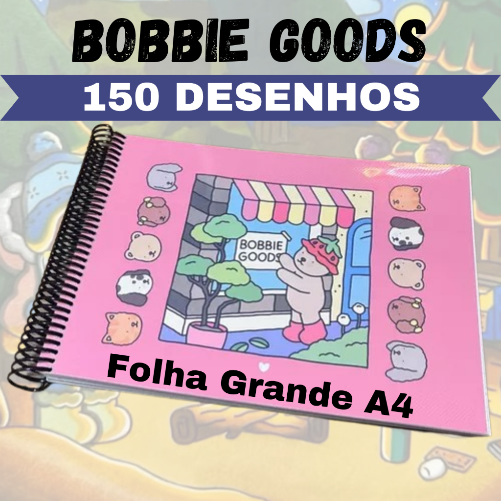 Caderno de Colorir Livro Bobbie Goods Desenhos Grandes Com 50 até 150 ...