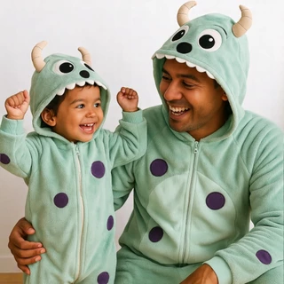 Macacão Sullivan Fantasia Monstros SA Plush Cosplay inverno Pijama Fleece Kigurumi Infantil e Adulto