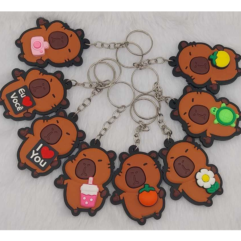 Chaveiro Capivara Fofo Capybara Emborrachado Personalizado Lembrancinha ...