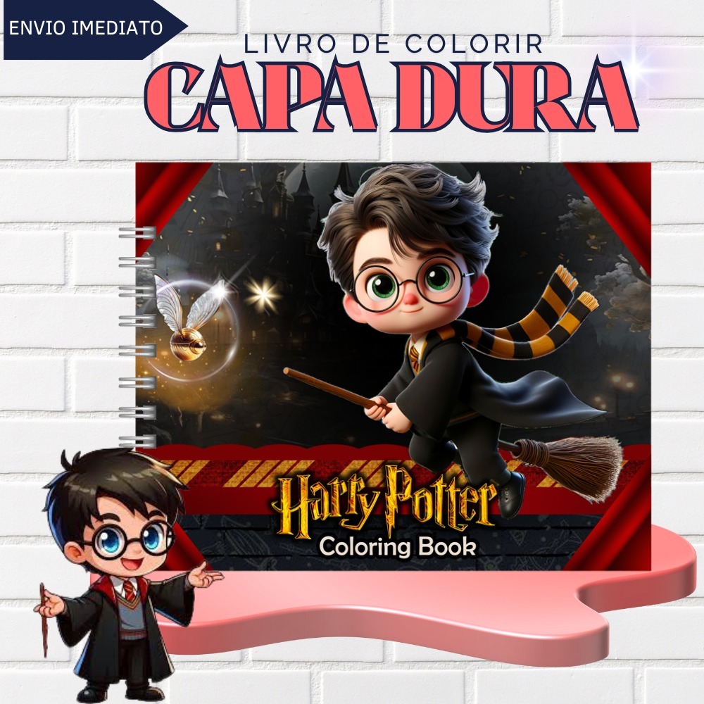 Livro De Colorir Harry Potter - 50 Folhas 180g Capa Dura PRONTA ENTREGA ...