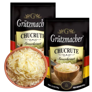 Kit 2 Chucrutes Grutzmacher 500g | Repolho Fermentado Natural | Tradição Alemã de Pomerode-SC