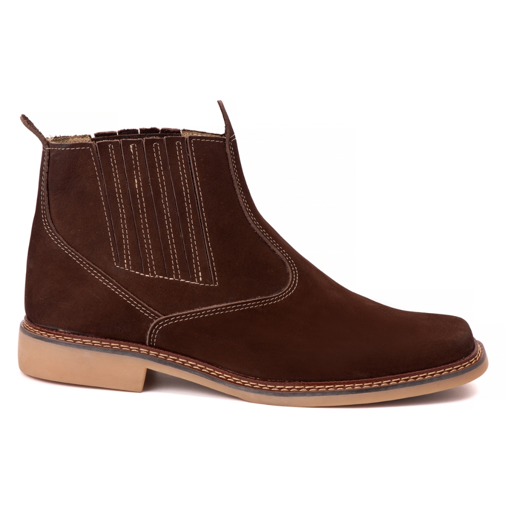 Botina de Couro Masculina Cowboy Bota Casual Country Rodeio Reforçada ...