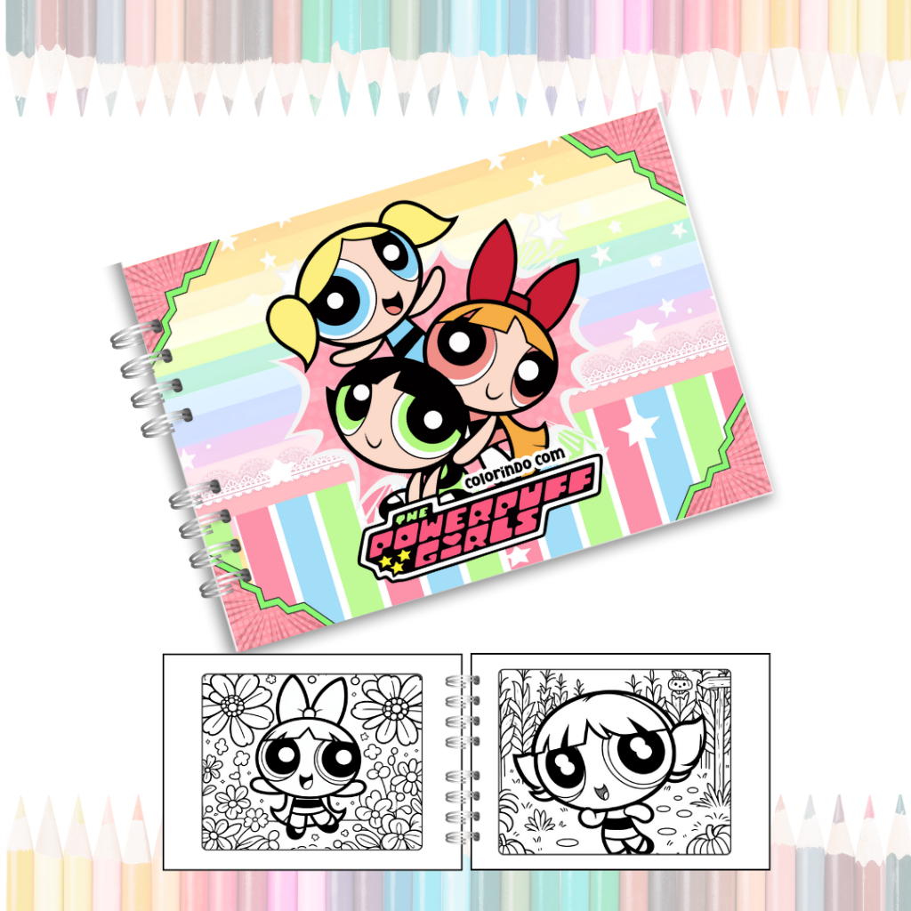 ivro De Colorir Meninas Super Poderosas Estilo Bobbie Goods 50 Folhas ...