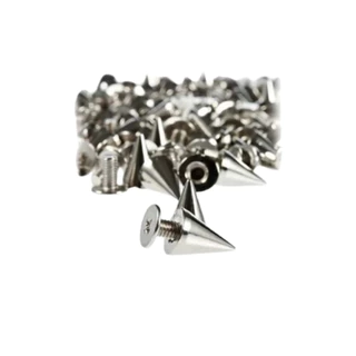 Spikes Rebites Cone Tachinhas Para Roupa Punk 10mm Prata