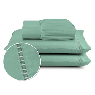 Jogo De Lençol 02 e 03 Peças Berço Solteiro Casal Queen King 400 fios Ponto Palito em Oferta na Shopee