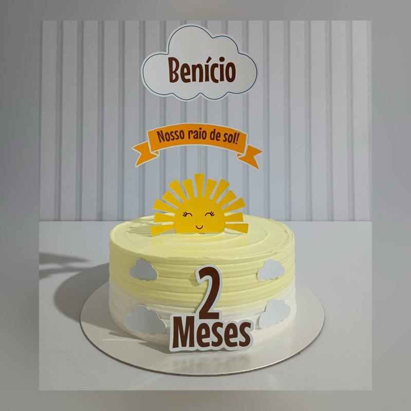 Topper topo de bolo mesversario raio de sol | Shopee Brasil