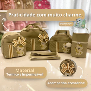Bolsa Maternidade Kit 5 Peças para Bebê Menino/Menina, Mala Feminina/Masculina com Mochila em Oferta na Shopee