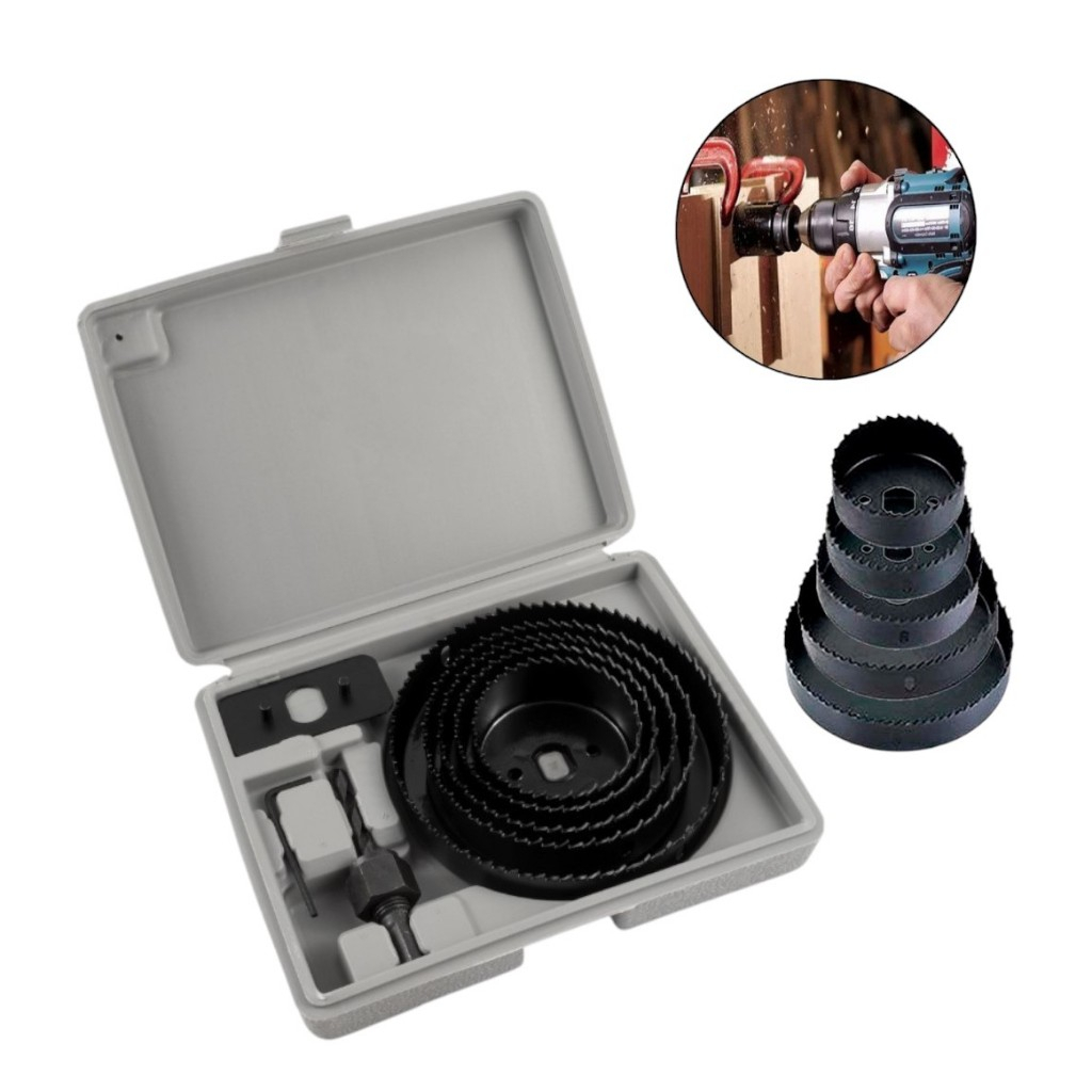Kit Serra Copo 8 Peças para Madeira Drywall Gesso Plastico 64mm A 127mm ...