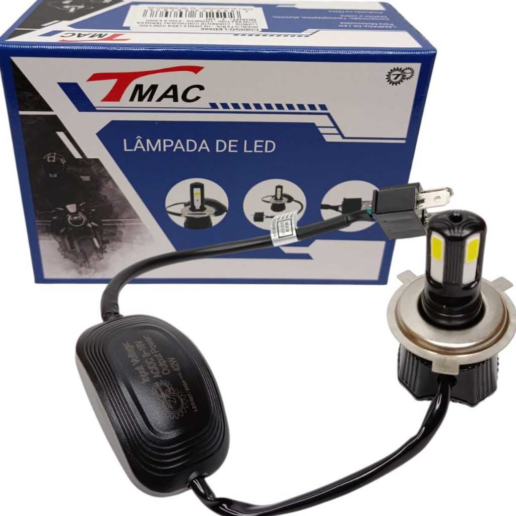 Lampada H4 Led Moto Farol 4 Leds 6500k Com Reator Cb 300 Hornet
