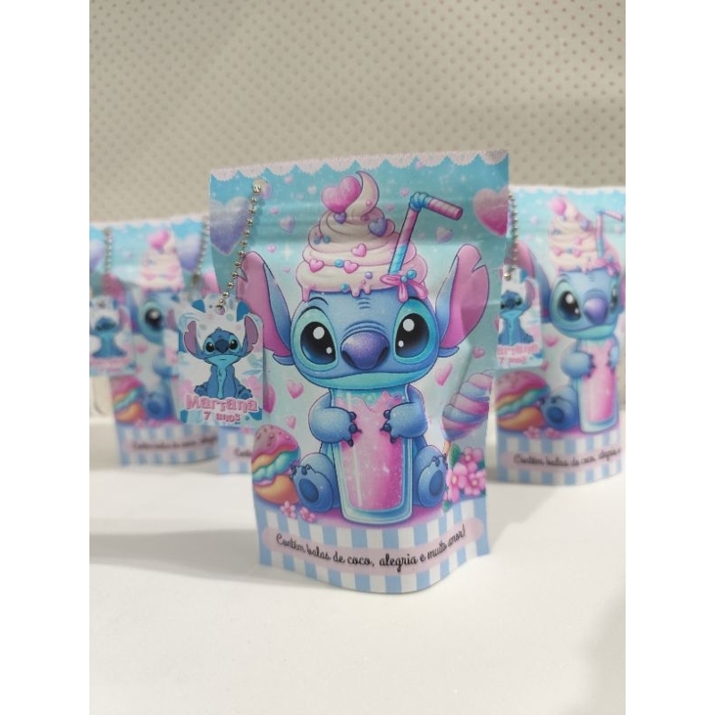Saquinho Metalizado Personalizado Stitch | Lembrancinha de Aniversário ...
