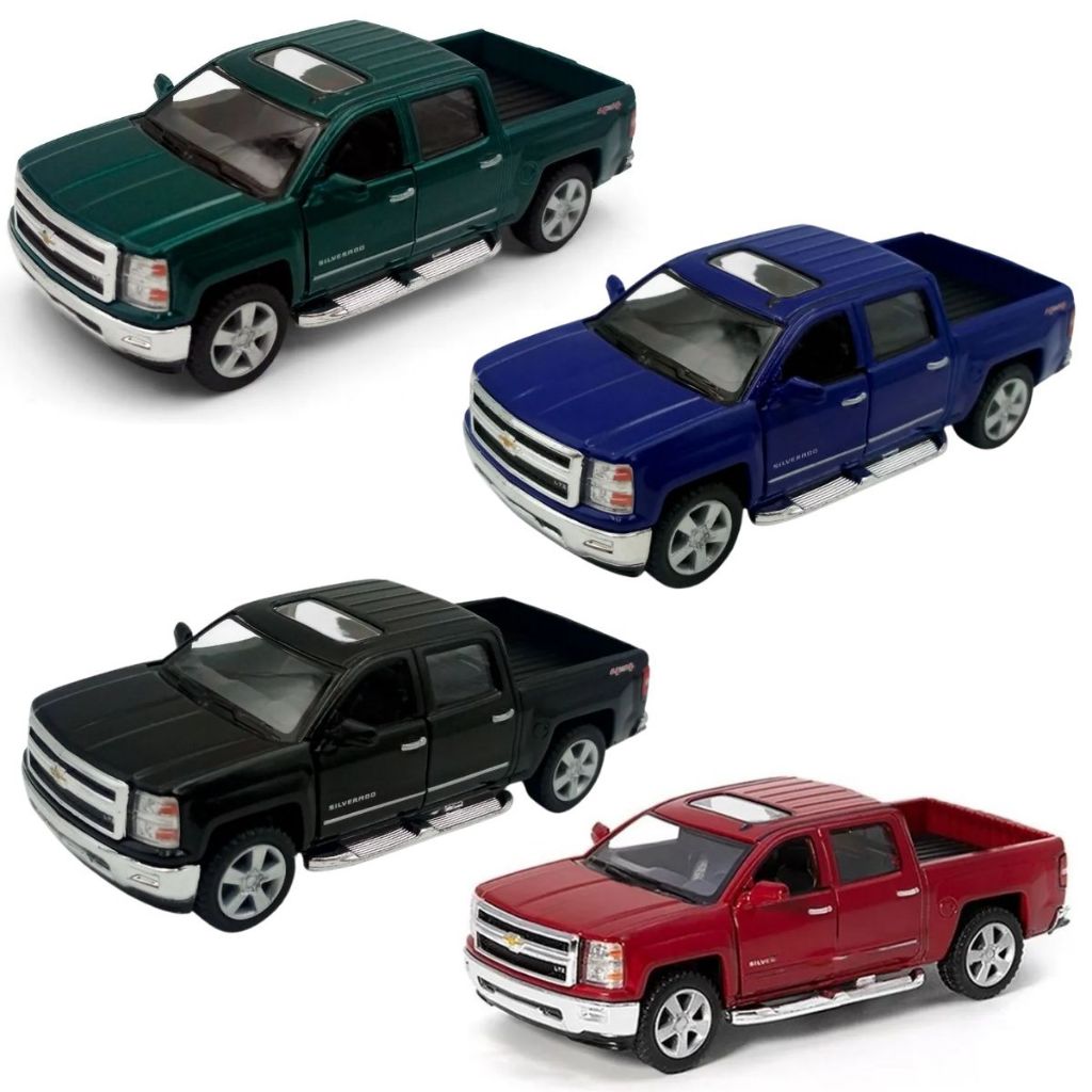 Miniatura Caminhonete Chevrolet Silverado 2014 LTZ Carrinho Ferro