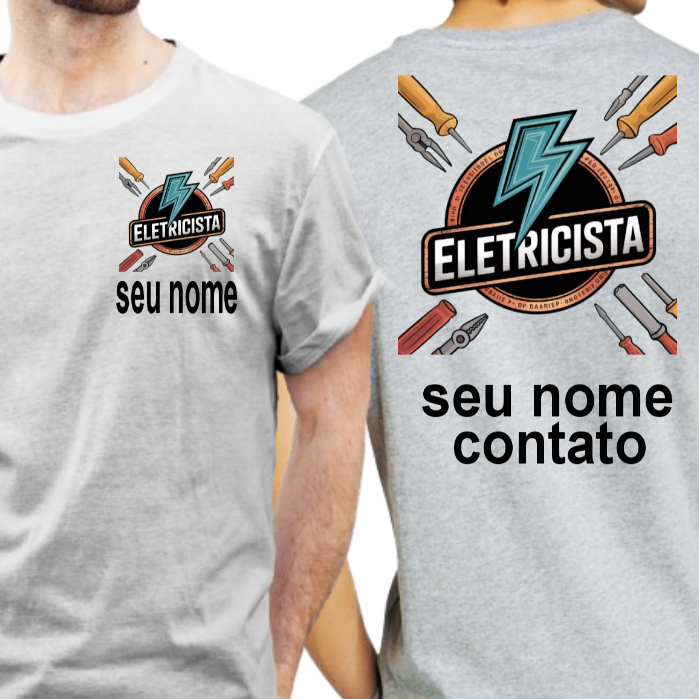 Camiseta Personalizada Profissão Eletricista | Uniforme Profissional ...