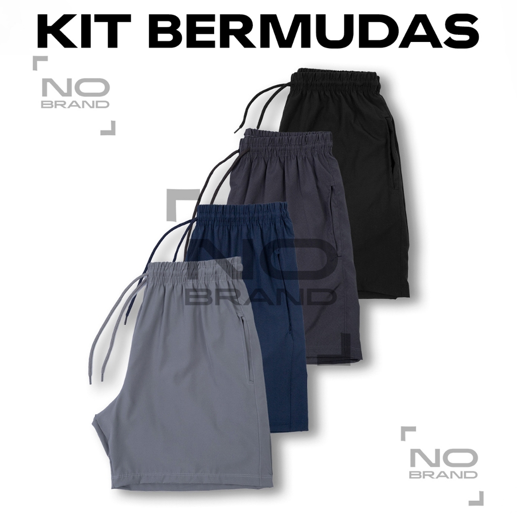 Kit 3 bermudas academia masculina corrida treino