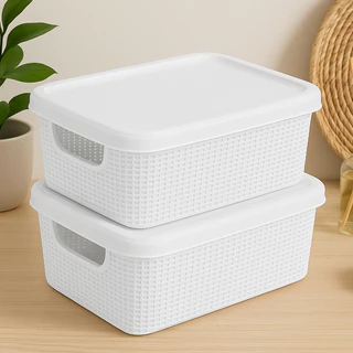 Kit 2 Caixas Organizadora com Tampa 1,8 Litros em Plástico Resistente em Oferta na Shopee