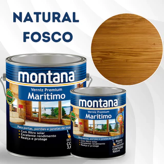 Verniz Premium Marítimo Natural Fosco 900ml e 3,6L Montana Madeira