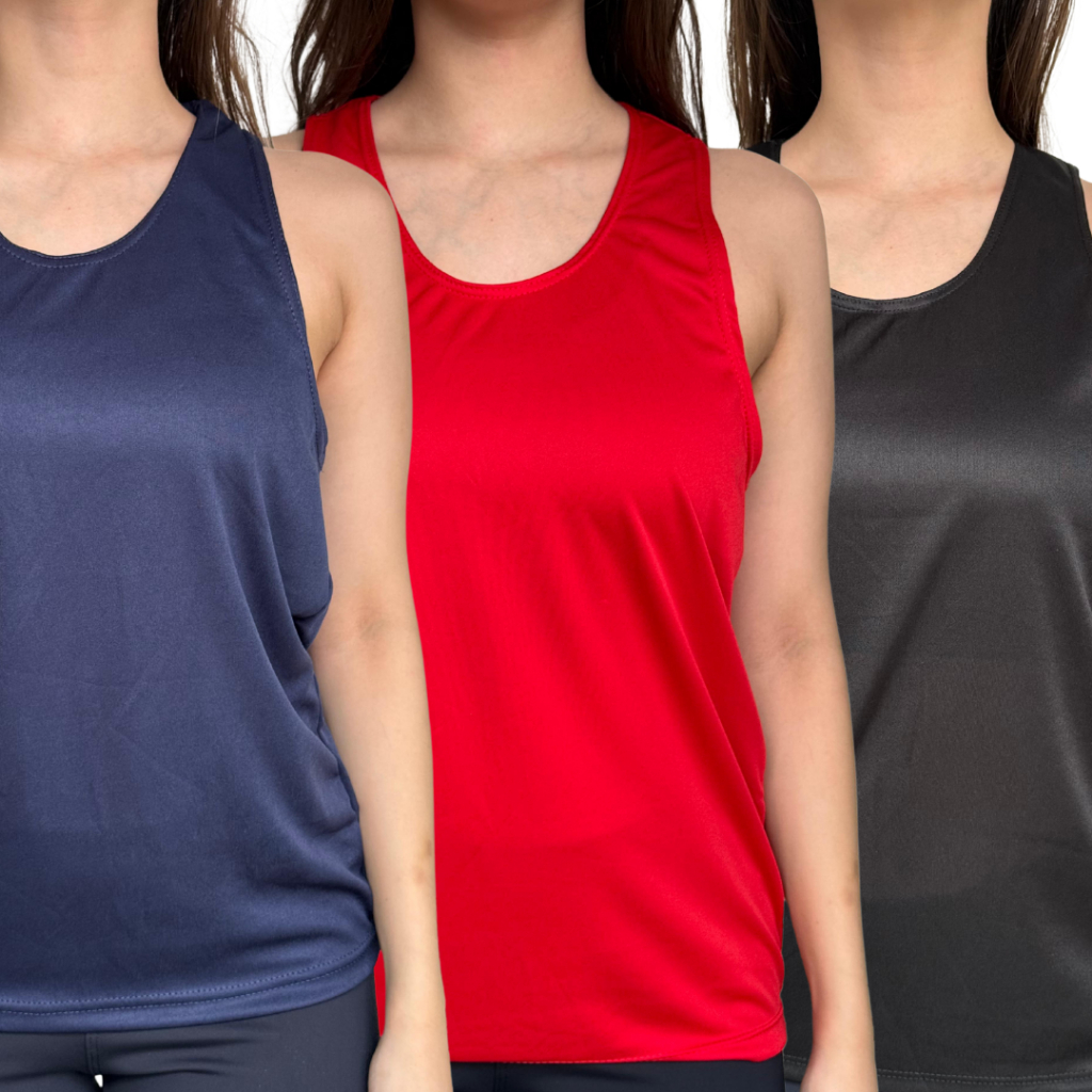 Kit 3 Regatas Femininas Nadador Musculação Academia Revenda