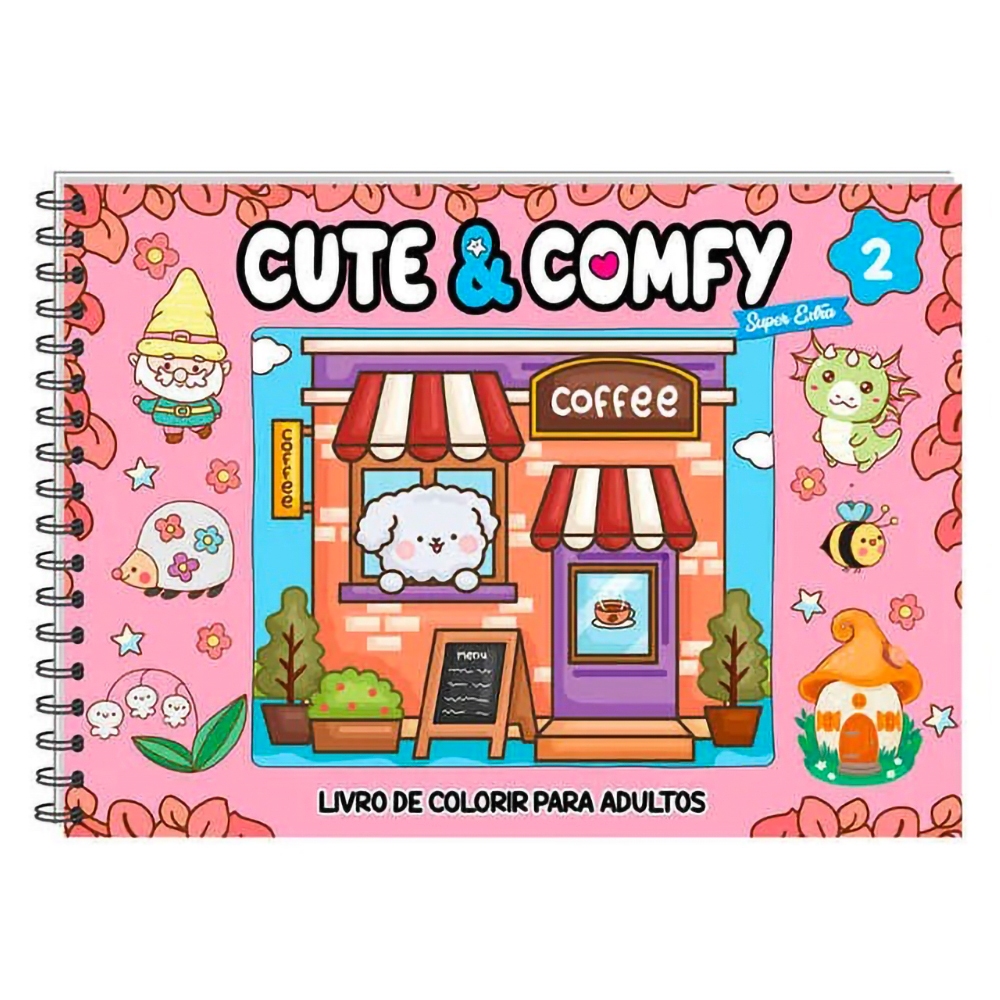 Livro de Colorir Cute & Comfy 40 Desenhos Para Pintar Adulto e Juvenil ...