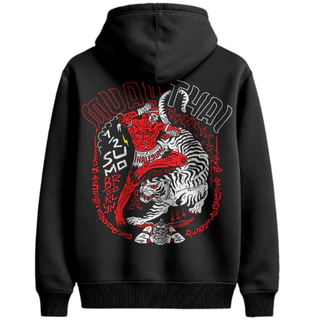 Casaco Moletom Capuz Blusa De Frio Muay Thai Tigre Luta Artes Marciais Streetwear