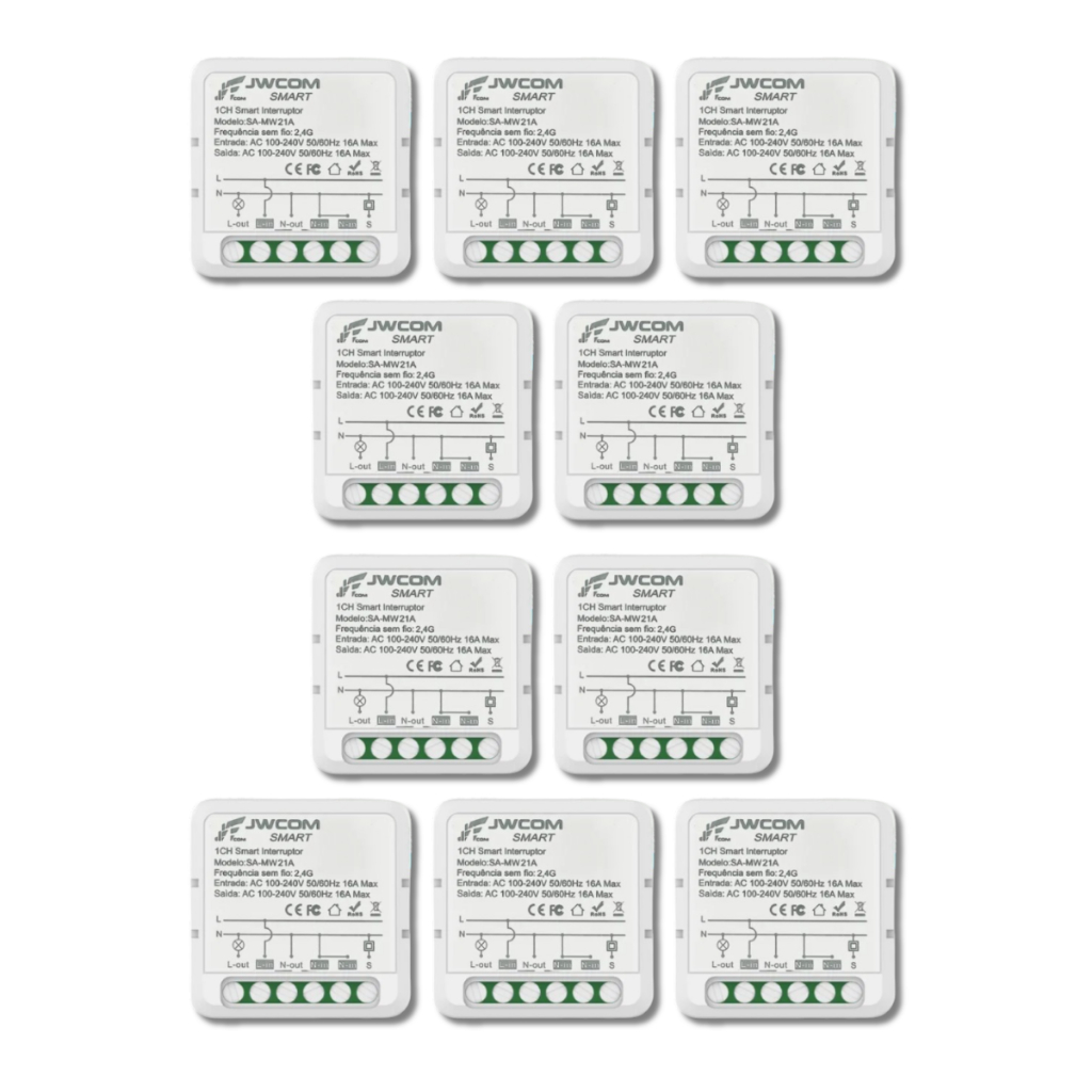 Relés Mini Inteligente Wi-fi 16a Tuya Smart Jwcom Atacado 10