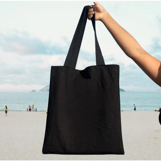 Bolsa Ecobag 100% algodão Lisa cor Black