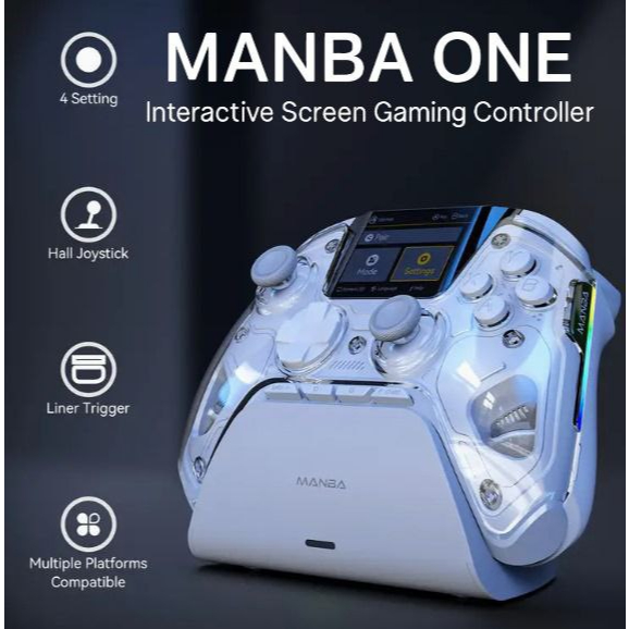 Controle Manba One V2 com display para Switch/PC/iOS/Android e base de ...