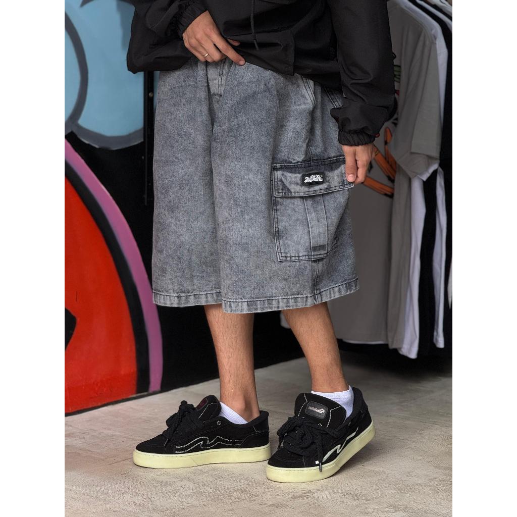 Bermuda Baggy Cargo Trip Side Estonada Balao Marmorizada hip hop