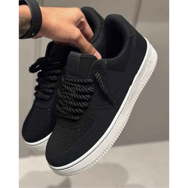 Tênis Masculino Preto Sneakers Unissex Camurça Cadarço Grosso | Shopee ...