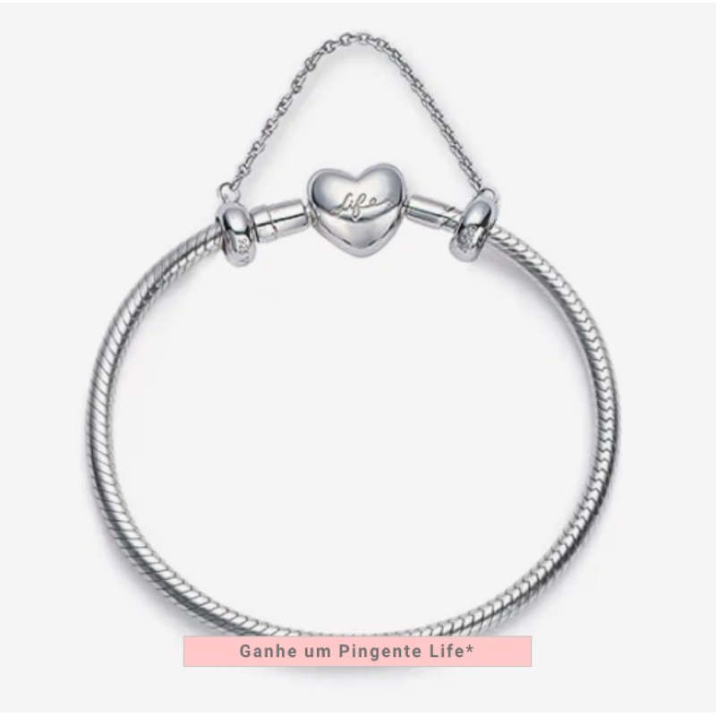 Pulseira Vivara Original Prata 925 Life Coração | Shopee Brasil