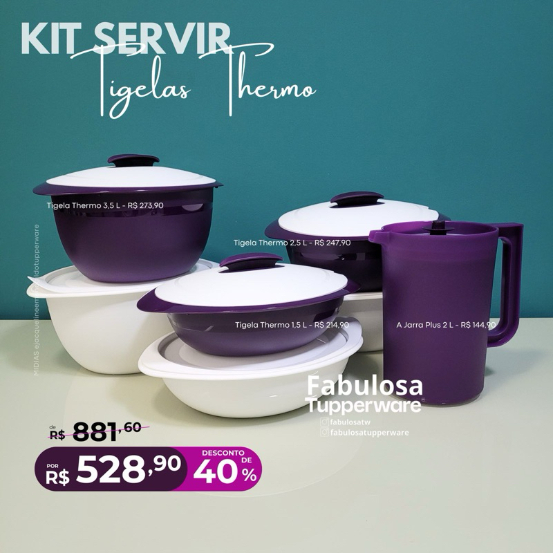 Tupperware Kit thermo com jarra 2 litros | Shopee Brasil