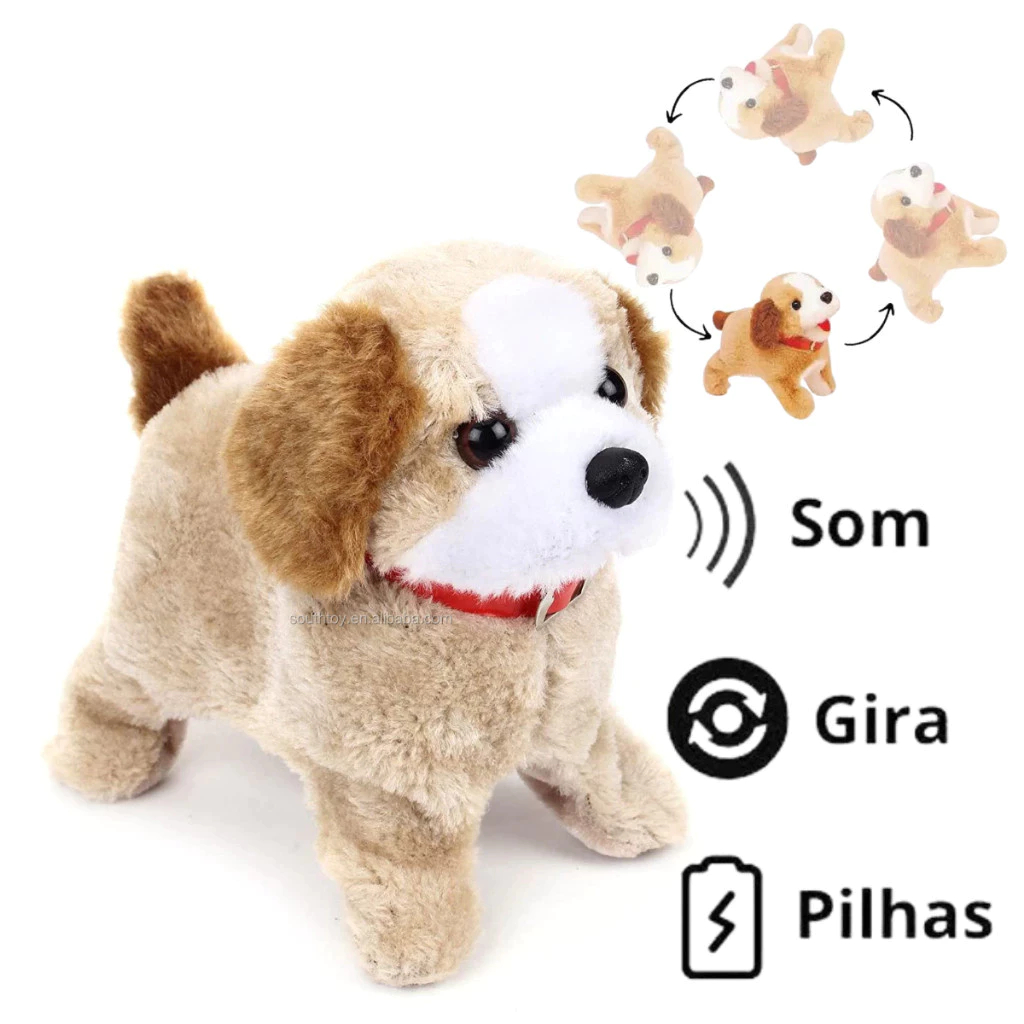 Cachorrinho de Pelúcia Pula Anda Late e que da Cambalhota / Para ...
