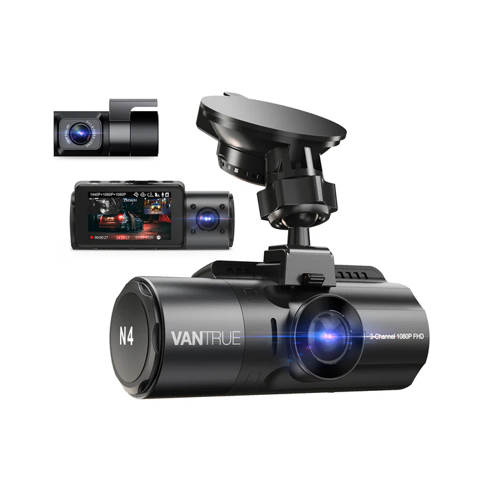 アクセサリー VANTRUE OnDash N4 Câmera Veicular VanTrue OnDash N4 de 3 canais: frente, traseira e