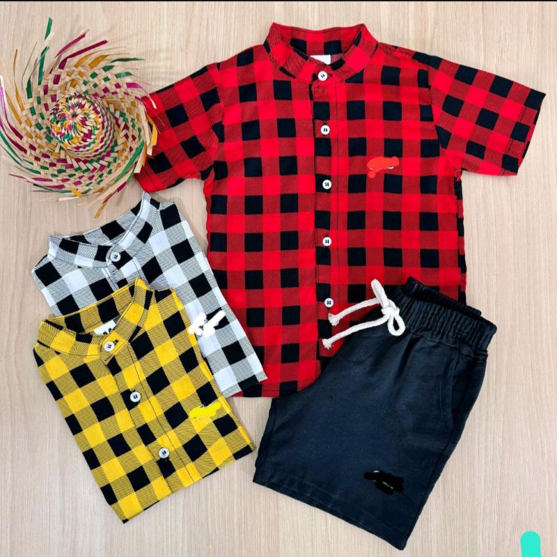 conjunto infantil xadrez masculino conjunto xadrez menino conjunto ...