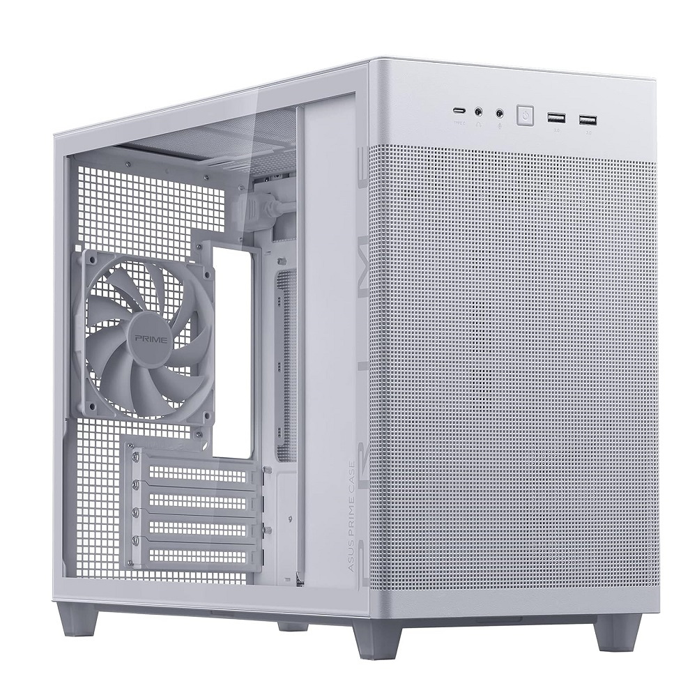 Gabinete Asus AP201 Prime Case Glass, Torre Pequena, Vidro Temperado, White Edition - 90DC00G3-B30010