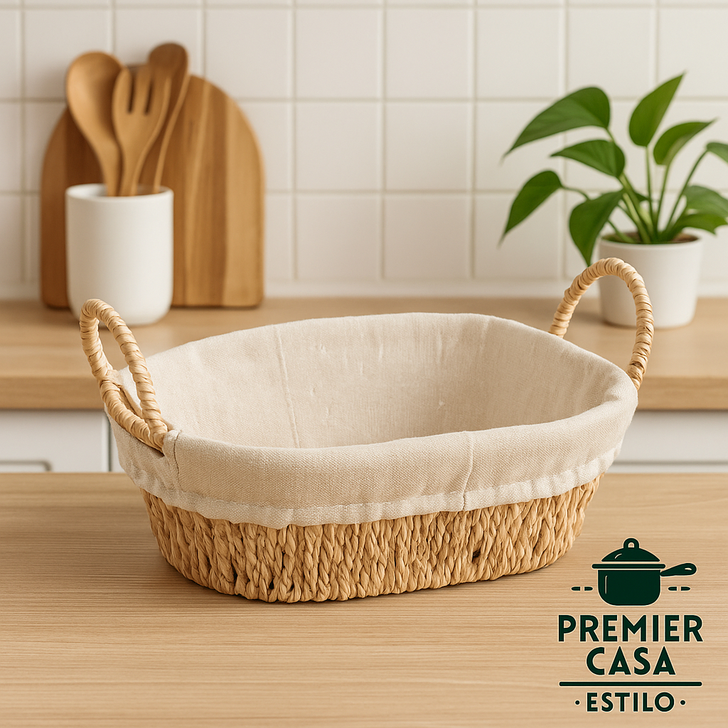 Cesta Oval C/ Alça Em Papel E Forro Tecido 27x20x12cm- Wolff