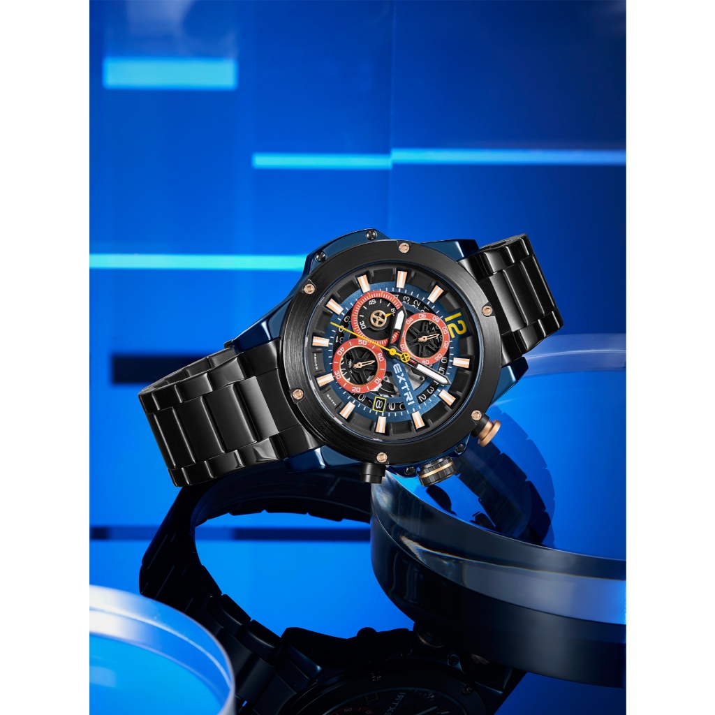Relógio Executivo EXTRI X6042 - Quartzo, Pulseira Metal, 3ATM