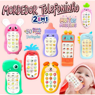 Brinquedo Educativo Celular Musical com Luz e Mordedor Infantil. Pronta Entrega