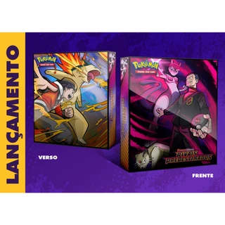 Pasta Álbum Fichário Pokémon + RIVAIS PREDESTINADOS PRETO