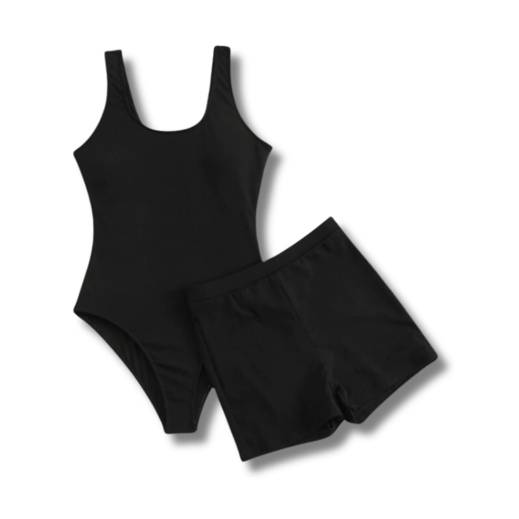 Maiô Liso com Short Feminino – Kit Suplex Sem Bojo para Natação ...