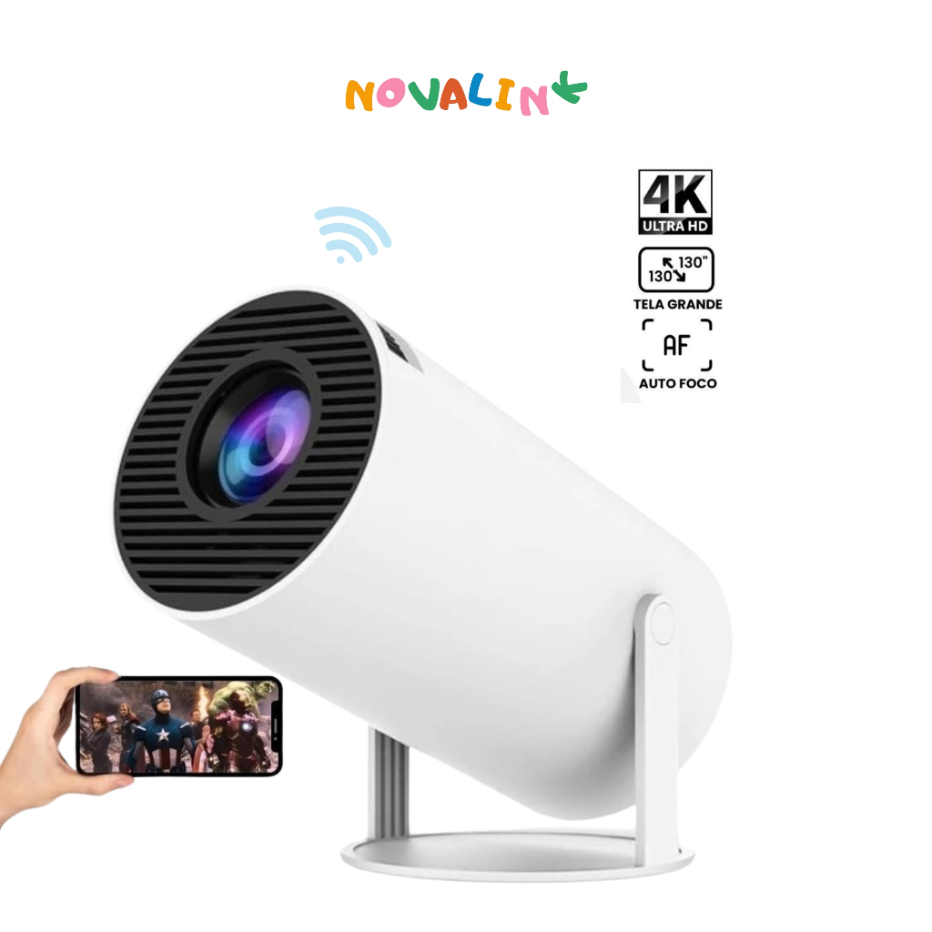 Projetor HY300 Portátil Smart Android 11 4K Ultra HD Wifi Bluetooth